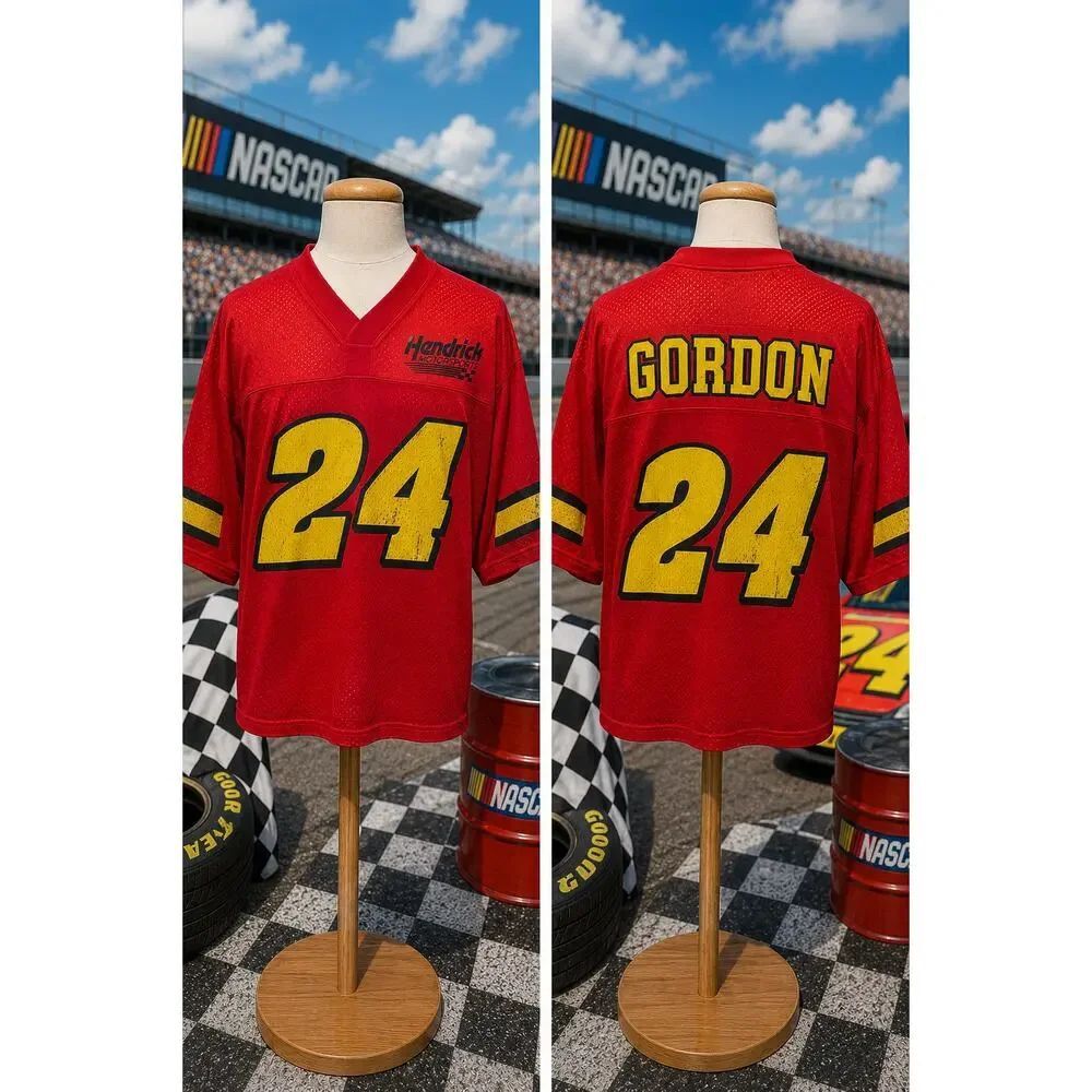 Jeff Gordon 24 NASCAR Hendrick Motorsports Red Jersey Men’s Small